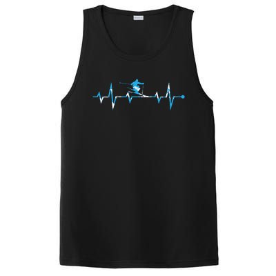 Skiing Ski Heartbeat Gift For Skiers Gift PosiCharge Competitor Tank