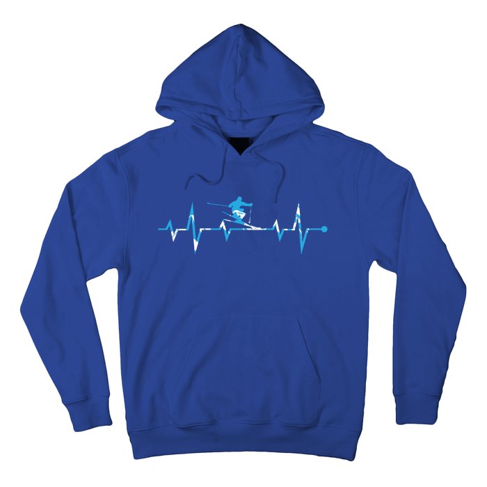 Skiing Ski Heartbeat Gift For Skiers Gift Hoodie