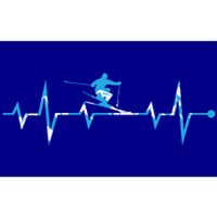 Skiing Ski Heartbeat Gift For Skiers Gift Bumper Sticker