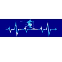 Skiing Ski Heartbeat Gift For Skiers Gift Bumper Sticker