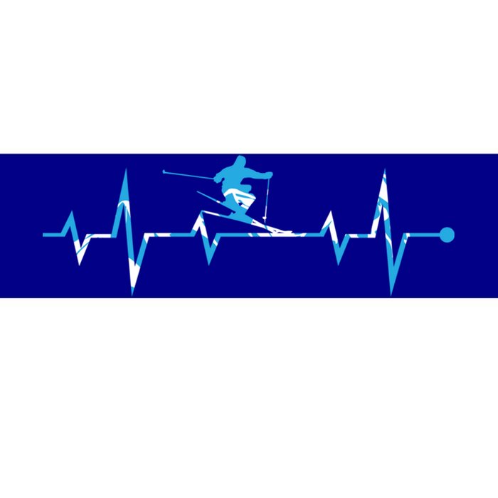 Skiing Ski Heartbeat Gift For Skiers Gift Bumper Sticker