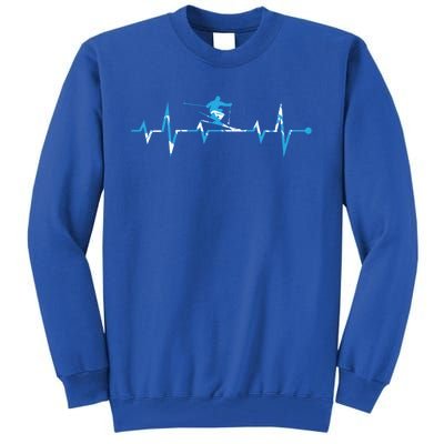 Skiing Ski Heartbeat Gift For Skiers Gift Tall Sweatshirt