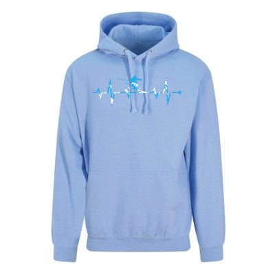 Skiing Ski Heartbeat Gift For Skiers Gift Unisex Surf Hoodie