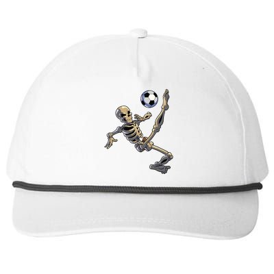 Soccer Skeleton Halloween Boy Soccer Player Halloween Snapback Five-Panel Rope Hat