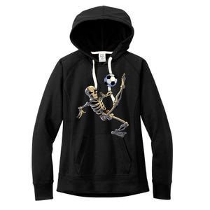 Soccer Skeleton Halloween Boy Soccer Player Halloween Women's Fleece Hoodie