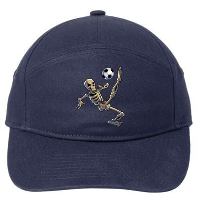 Soccer Skeleton Halloween Boy Soccer Player Halloween 7-Panel Snapback Hat