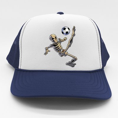 Soccer Skeleton Halloween Boy Soccer Player Halloween Trucker Hat