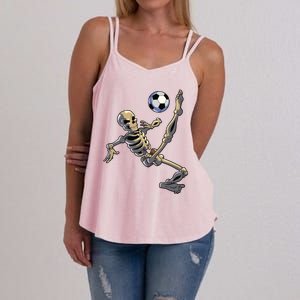 Soccer Skeleton Halloween Boy Soccer Player Halloween Women's Strappy Tank