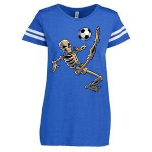 Soccer Skeleton Halloween Boy Soccer Player Halloween Enza Ladies Jersey Football T-Shirt