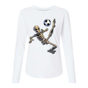 Soccer Skeleton Halloween Boy Soccer Player Halloween Womens Cotton Relaxed Long Sleeve T-Shirt