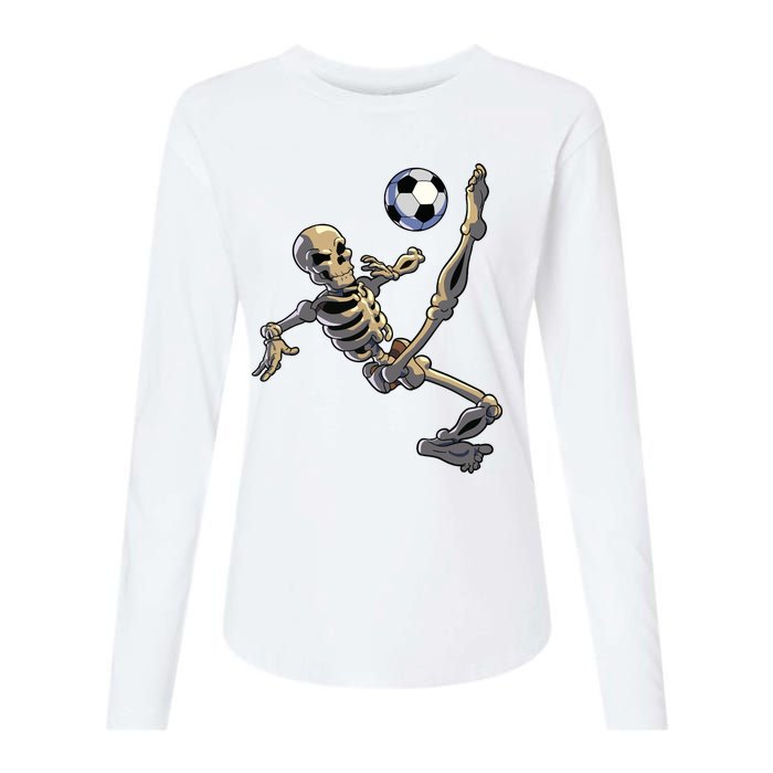 Soccer Skeleton Halloween Boy Soccer Player Halloween Womens Cotton Relaxed Long Sleeve T-Shirt