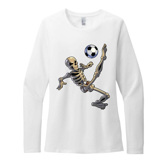 Soccer Skeleton Halloween Boy Soccer Player Halloween Womens CVC Long Sleeve Shirt