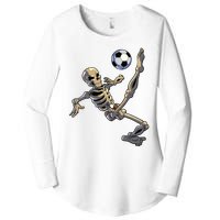 Soccer Skeleton Halloween Boy Soccer Player Halloween Women's Perfect Tri Tunic Long Sleeve Shirt