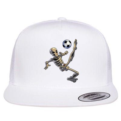 Soccer Skeleton Halloween Boy Soccer Player Halloween Flat Bill Trucker Hat