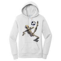 Soccer Skeleton Halloween Boy Soccer Player Halloween Women's Pullover Hoodie