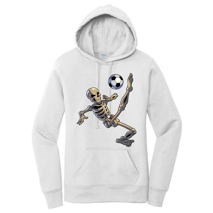 Soccer Skeleton Halloween Boy Soccer Player Halloween Women's Pullover Hoodie