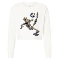 Soccer Skeleton Halloween Boy Soccer Player Halloween Cropped Pullover Crew