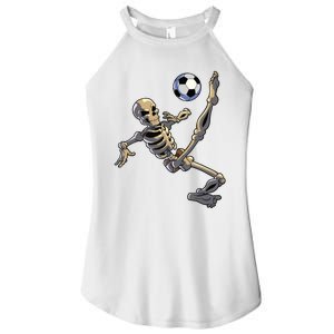 Soccer Skeleton Halloween Boy Soccer Player Halloween Women's Perfect Tri Rocker Tank