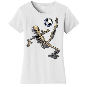 Soccer Skeleton Halloween Boy Soccer Player Halloween Women's T-Shirt