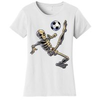 Soccer Skeleton Halloween Boy Soccer Player Halloween Women's T-Shirt