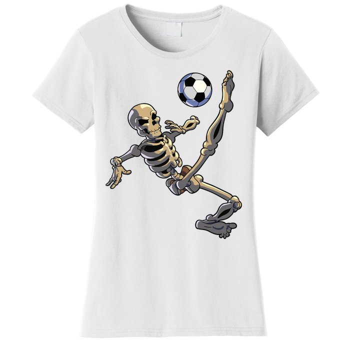 Soccer Skeleton Halloween Boy Soccer Player Halloween Women's T-Shirt