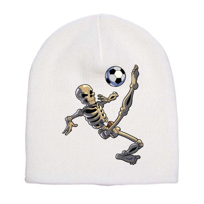 Soccer Skeleton Halloween Boy Soccer Player Halloween Short Acrylic Beanie