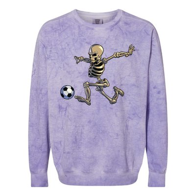 Soccer Skeleton Halloween Boy Soccer Player Halloween Colorblast Crewneck Sweatshirt