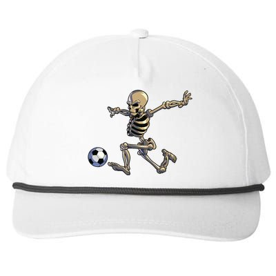 Soccer Skeleton Halloween Boy Soccer Player Halloween Snapback Five-Panel Rope Hat