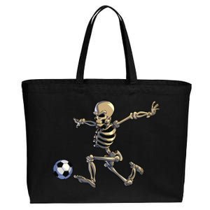 Soccer Skeleton Halloween Boy Soccer Player Halloween Cotton Canvas Jumbo Tote