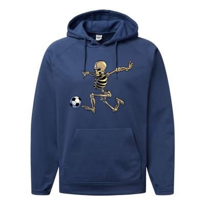 Soccer Skeleton Halloween Boy Soccer Player Halloween Performance Fleece Hoodie