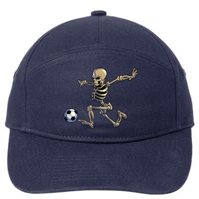 Soccer Skeleton Halloween Boy Soccer Player Halloween 7-Panel Snapback Hat