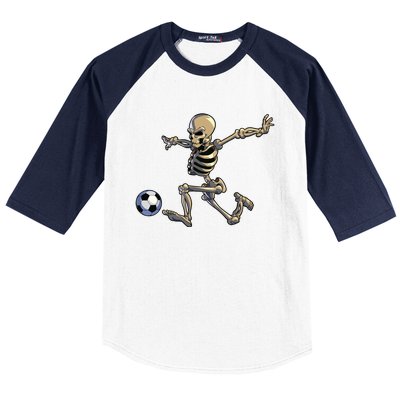 Soccer Skeleton Halloween Boy Soccer Player Halloween Baseball Sleeve Shirt