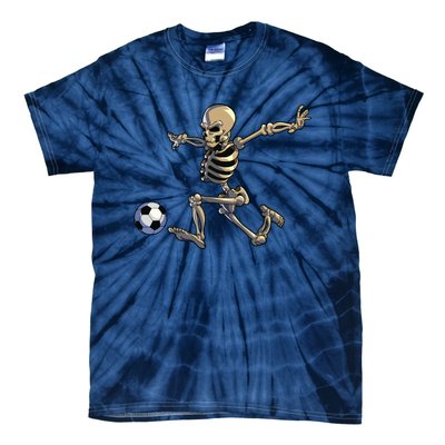 Soccer Skeleton Halloween Boy Soccer Player Halloween Tie-Dye T-Shirt