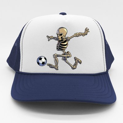 Soccer Skeleton Halloween Boy Soccer Player Halloween Trucker Hat