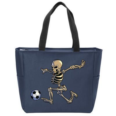 Soccer Skeleton Halloween Boy Soccer Player Halloween Zip Tote Bag