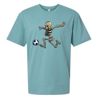 Soccer Skeleton Halloween Boy Soccer Player Halloween Sueded Cloud Jersey T-Shirt