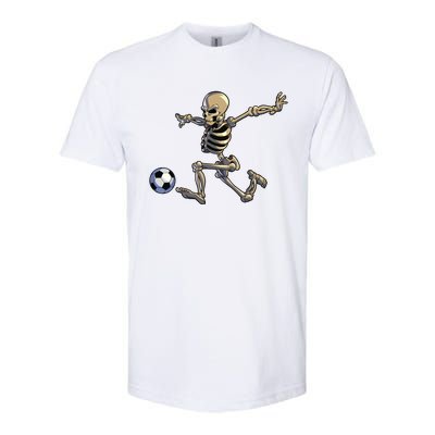 Soccer Skeleton Halloween Boy Soccer Player Halloween Softstyle CVC T-Shirt