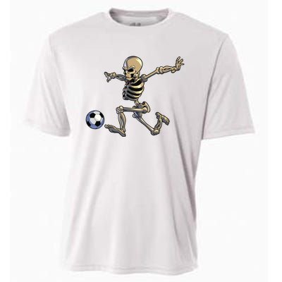 Soccer Skeleton Halloween Boy Soccer Player Halloween Cooling Performance Crew T-Shirt