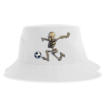 Soccer Skeleton Halloween Boy Soccer Player Halloween Sustainable Bucket Hat