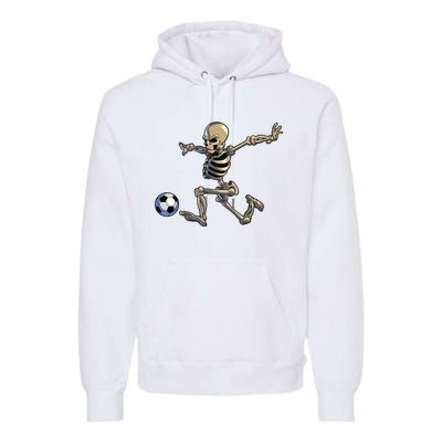 Soccer Skeleton Halloween Boy Soccer Player Halloween Premium Hoodie