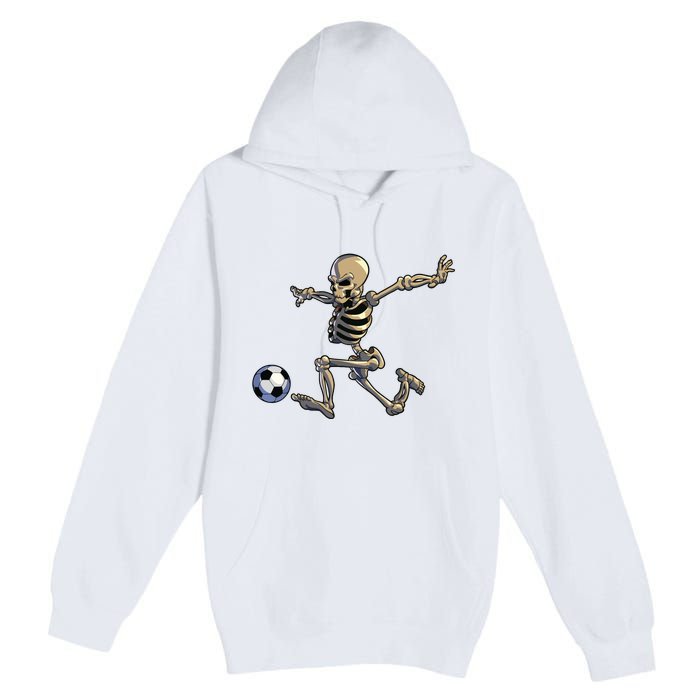 Soccer Skeleton Halloween Boy Soccer Player Halloween Premium Pullover Hoodie