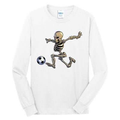 Soccer Skeleton Halloween Boy Soccer Player Halloween Tall Long Sleeve T-Shirt