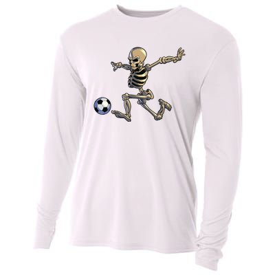 Soccer Skeleton Halloween Boy Soccer Player Halloween Cooling Performance Long Sleeve Crew