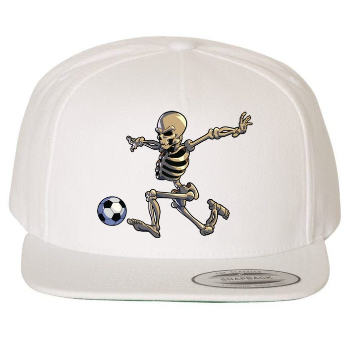 Soccer Skeleton Halloween Boy Soccer Player Halloween Wool Snapback Cap