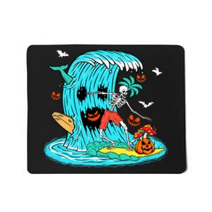 Skeleton Surfing Hawaiian Halloween Surfer Horror Pumpkin Mousepad