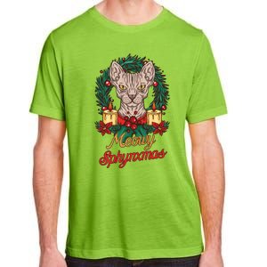 Santa Sphynx Hairless Cat Lovers Christmas Gift Adult ChromaSoft Performance T-Shirt