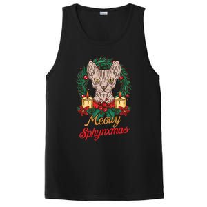 Santa Sphynx Hairless Cat Lovers Christmas Gift PosiCharge Competitor Tank