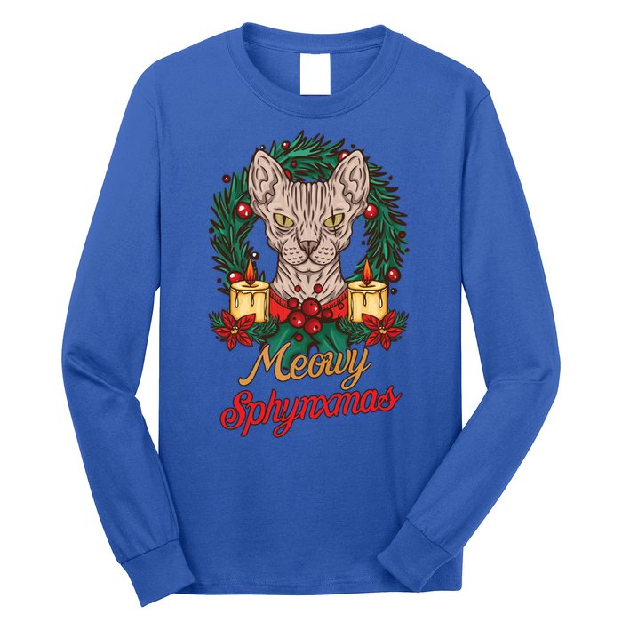 Santa Sphynx Hairless Cat Lovers Christmas Gift Long Sleeve Shirt