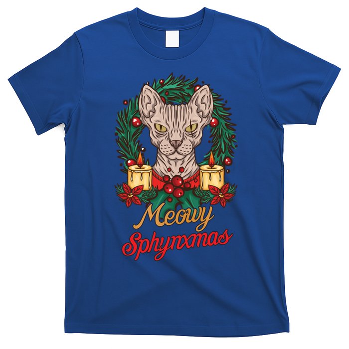 Santa Sphynx Hairless Cat Lovers Christmas Gift T-Shirt