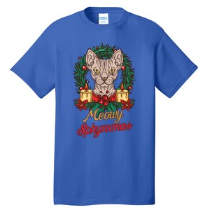 Santa Sphynx Hairless Cat Lovers Christmas Gift Tall T-Shirt